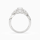 Oval Willow Composite Three Stone in Platinum side profile