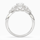 Oval Willow Composite Three Stone in Platinum side profile