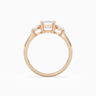 Emerald Classic Three Stone in 14K Rose Gold side profile