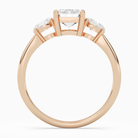 Emerald Classic Three Stone in 14K Rose Gold side profile