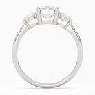 Emerald Classic Three Stone in 18K White Gold side profile