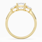 Emerald Classic Three Stone in 18K Yellow Gold side profile