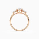 Marquise Classic Three Stone in 14K Rose Gold side profile