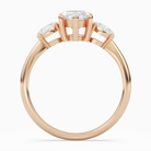 Marquise Classic Three Stone in 14K Rose Gold side profile