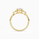 Marquise Classic Three Stone in 18K Yellow Gold side profile