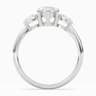 Marquise Classic Three Stone in Platinum side profile