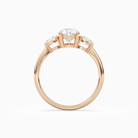 Oval Classic Three Stone in 14K Rose Gold side profile