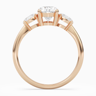 Oval Classic Three Stone in 14K Rose Gold side profile