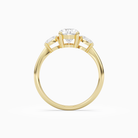 Oval Classic Three Stone in 14K Yellow Gold side profile