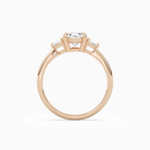 Oval Trillion Three Stone Large Sides in 14K Rose Gold side profile