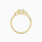 Oval Trillion Three Stone Large Sides in 14K Yellow Gold side profile