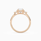 Pear Trillion Three Stone Large Sides in 14K Rose Gold side profile