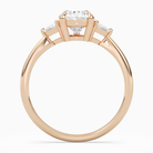 Pear Trillion Three Stone Large Sides in 14K Rose Gold side profile