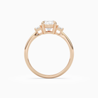 Pear Trillion Three Stone Small Sides in 14K Rose Gold side profile