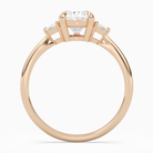 Pear Trillion Three Stone Small Sides in 14K Rose Gold side profile
