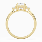 Pear Trillion Three Stone Small Sides in 14K Yellow Gold side profile