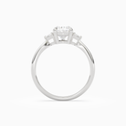 Pear Trillion Three Stone Small Sides in 18K White Gold side profile