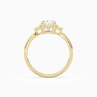 Pear Trillion Three Stone Small Sides in 18K Yellow Gold side profile