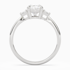 Pear Trillion Three Stone Small Sides in Platinum side profile