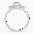 Cushion Pear Side Three Stone Classic in 14K White Gold side profile