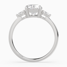 Oval Pear Side Three Stone Classic in 14K White Gold side profile
