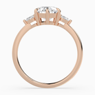 Pear Pear Side Three Stone Classic in 14K Rose Gold side profile