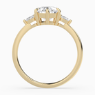 Pear Pear Side Three Stone Classic in 18K Yellow Gold side profile