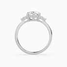 Pear Pear Side Three Stone Classic in Platinum side profile