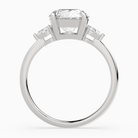 Round Pear Side Three Stone Classic in Platinum side profile