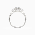 Pear Round Side Three Stone Pavé in Platinum side profile