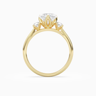 Heart Pear Three-Stone with Round Sides in 14K Yellow Gold side profile