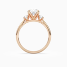 Round Pear Three-Stone with Round Sides in 14K Rose Gold side profile