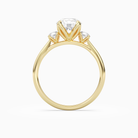 Round Pear Three-Stone with Round Sides in 14K Yellow Gold side profile