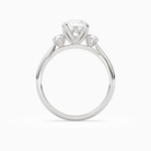 Round Pear Three-Stone with Round Sides in 18K White Gold side profile