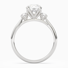 Round Pear Three-Stone with Round Sides in 18K White Gold side profile