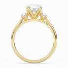 Round Pear Three-Stone with Round Sides in 18K Yellow Gold side profile