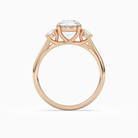 Round Round Three-Stone with Pear Sides in 14K Rose Gold side profile