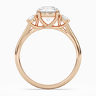 Round Round Three-Stone with Pear Sides in 14K Rose Gold side profile