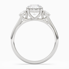 Round Round Three-Stone with Pear Sides in 14K White Gold side profile