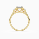 Round Round Three-Stone with Pear Sides in 18K Yellow Gold side profile
