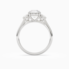 Round Round Three-Stone with Pear Sides in Platinum side profile