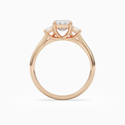 Emerald Emerald Three-Stone with Step-Cut Sides in 14K Rose Gold side profile