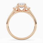 Emerald Emerald Three-Stone with Step-Cut Sides in 14K Rose Gold side profile