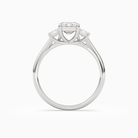 Emerald Emerald Three-Stone with Step-Cut Sides in 14K White Gold side profile
