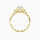 Emerald Emerald Three-Stone with Step-Cut Sides in 18K Yellow Gold side profile