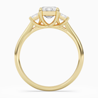 Emerald Emerald Three-Stone with Step-Cut Sides in 18K Yellow Gold side profile