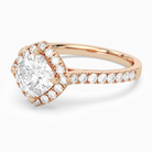Cushion Kite Halo Baseline in 14K Rose Gold top angle