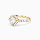 Cushion Kite Halo Baseline in 14K Yellow Gold top angle