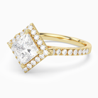 Princess Kite Halo Baseline in 14K Yellow Gold top angle