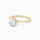 Round Crown Halo Pavé in 14K Yellow Gold top angle